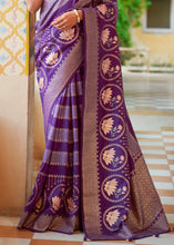 Load image into Gallery viewer, Shades Of Purple Zari Woven Banarasi Silk Saree