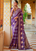 Load image into Gallery viewer, Shades Of Purple Zari Woven Banarasi Silk Saree