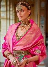 Load image into Gallery viewer, Creamy Pink Zari Woven Banarasi Silk Saree