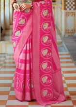 Load image into Gallery viewer, Creamy Pink Zari Woven Banarasi Silk Saree