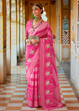 Load image into Gallery viewer, Creamy Pink Zari Woven Banarasi Silk Saree