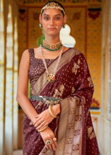 Load image into Gallery viewer, Russet Brown Zari Woven Banarasi Silk Saree