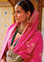 Load image into Gallery viewer, Hot Pink Zari Woven Banarasi Silk Saree