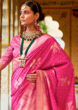 Load image into Gallery viewer, Hot Pink Zari Woven Banarasi Silk Saree