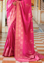 Load image into Gallery viewer, Hot Pink Zari Woven Banarasi Silk Saree