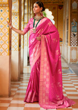Load image into Gallery viewer, Hot Pink Zari Woven Banarasi Silk Saree