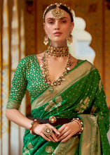 Load image into Gallery viewer, Cadmium Green Zari Woven Banarasi Silk Saree