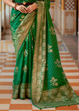 Load image into Gallery viewer, Cadmium Green Zari Woven Banarasi Silk Saree