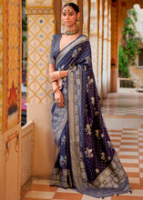 Cargar imagen en el visor de la galería, Capri Blue Zari Woven Banarasi Silk Saree