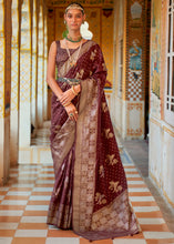 Load image into Gallery viewer, Russet Brown Zari Woven Banarasi Silk Saree