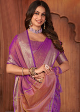 Load image into Gallery viewer, Shades Of Purple Zari Woven Tussar Silk Saree