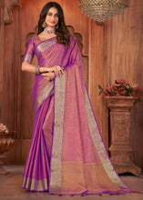 Load image into Gallery viewer, Shades Of Purple Zari Woven Tussar Silk Saree