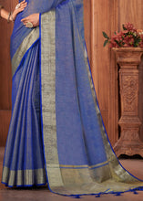 Load image into Gallery viewer, Shades Of Blue Zari Woven Tussar Silk Saree