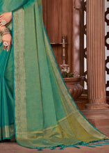 Load image into Gallery viewer, Shades Of Green Zari Woven Tussar Silk Saree