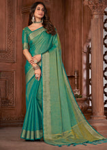 Load image into Gallery viewer, Shades Of Green Zari Woven Tussar Silk Saree