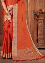 Load image into Gallery viewer, Shades Of Red Zari Woven Tussar Silk Saree