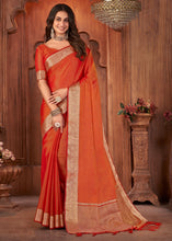 Load image into Gallery viewer, Shades Of Red Zari Woven Tussar Silk Saree