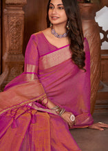 Load image into Gallery viewer, Hot Pink Zari Woven Tussar Silk Saree