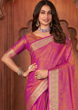 Load image into Gallery viewer, Hot Pink Zari Woven Tussar Silk Saree