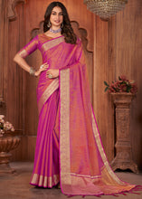 Load image into Gallery viewer, Hot Pink Zari Woven Tussar Silk Saree