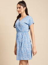 Load image into Gallery viewer, Overlap printed kimono sleeve short dress