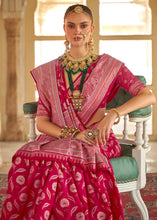 Load image into Gallery viewer, French Rose Pink Zari Woven Banarasi Silk Saree