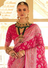 Load image into Gallery viewer, French Rose Pink Zari Woven Banarasi Silk Saree