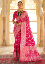 Load image into Gallery viewer, French Rose Pink Zari Woven Banarasi Silk Saree
