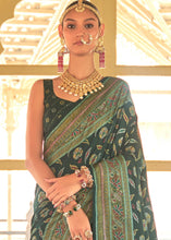 Load image into Gallery viewer, Viridian Green Zari Woven Banarasi Silk Saree