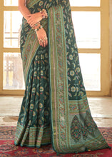Load image into Gallery viewer, Viridian Green Zari Woven Banarasi Silk Saree