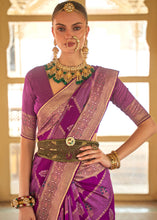 Load image into Gallery viewer, Lollipop Purple Zari Woven Banarasi Silk Saree