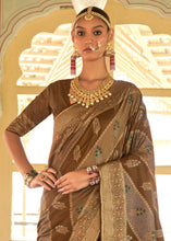 Load image into Gallery viewer, Shades Of Brown Zari Woven Banarasi Silk Saree
