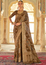 Load image into Gallery viewer, Shades Of Brown Zari Woven Banarasi Silk Saree