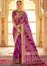Load image into Gallery viewer, Lollipop Purple Zari Woven Banarasi Silk Saree