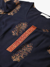 Load image into Gallery viewer, Bell sleeve printed long dress with front drape