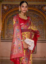 Load image into Gallery viewer, Yellow &amp; Red Patola Printed Designer Silk Saree