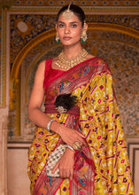 Load image into Gallery viewer, Yellow &amp; Red Patola Printed Designer Silk Saree