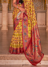 Load image into Gallery viewer, Yellow &amp; Red Patola Printed Designer Silk Saree