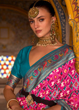 Load image into Gallery viewer, Pink &amp; Blue Patola Printed Designer Silk Saree