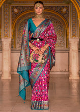 Load image into Gallery viewer, Pink &amp; Blue Patola Printed Designer Silk Saree