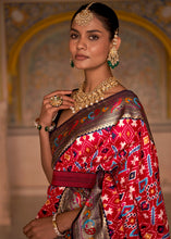 Load image into Gallery viewer, Crimson Red Patola Printed Designer Silk Saree