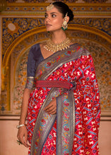 Load image into Gallery viewer, Crimson Red Patola Printed Designer Silk Saree