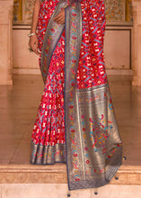 Load image into Gallery viewer, Crimson Red Patola Printed Designer Silk Saree