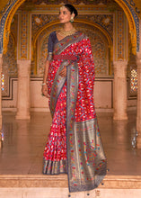 Load image into Gallery viewer, Crimson Red Patola Printed Designer Silk Saree