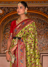 Load image into Gallery viewer, Green &amp; Red Patola Printed Designer Silk Saree