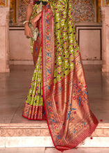 Load image into Gallery viewer, Green &amp; Red Patola Printed Designer Silk Saree