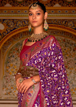 Load image into Gallery viewer, Grape Purple Patola Printed Designer Silk Saree