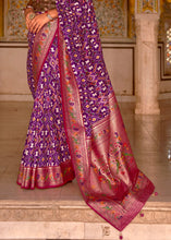 Load image into Gallery viewer, Grape Purple Patola Printed Designer Silk Saree