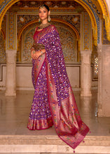 Load image into Gallery viewer, Grape Purple Patola Printed Designer Silk Saree