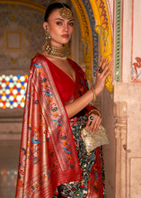 Load image into Gallery viewer, Green &amp; Red Patola Printed Designer Silk Saree